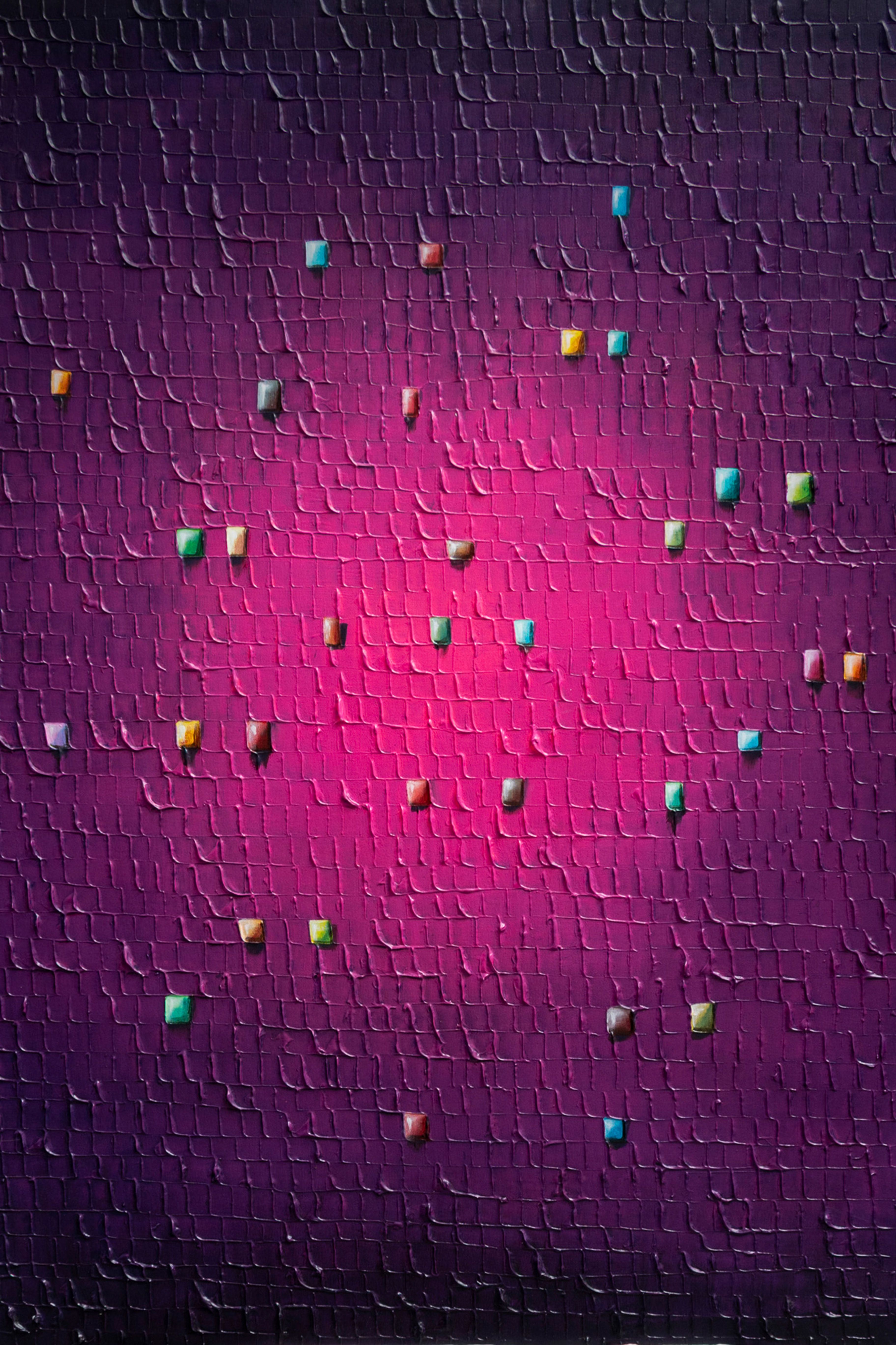 Pixels / Magenta / 120 x 120 cm