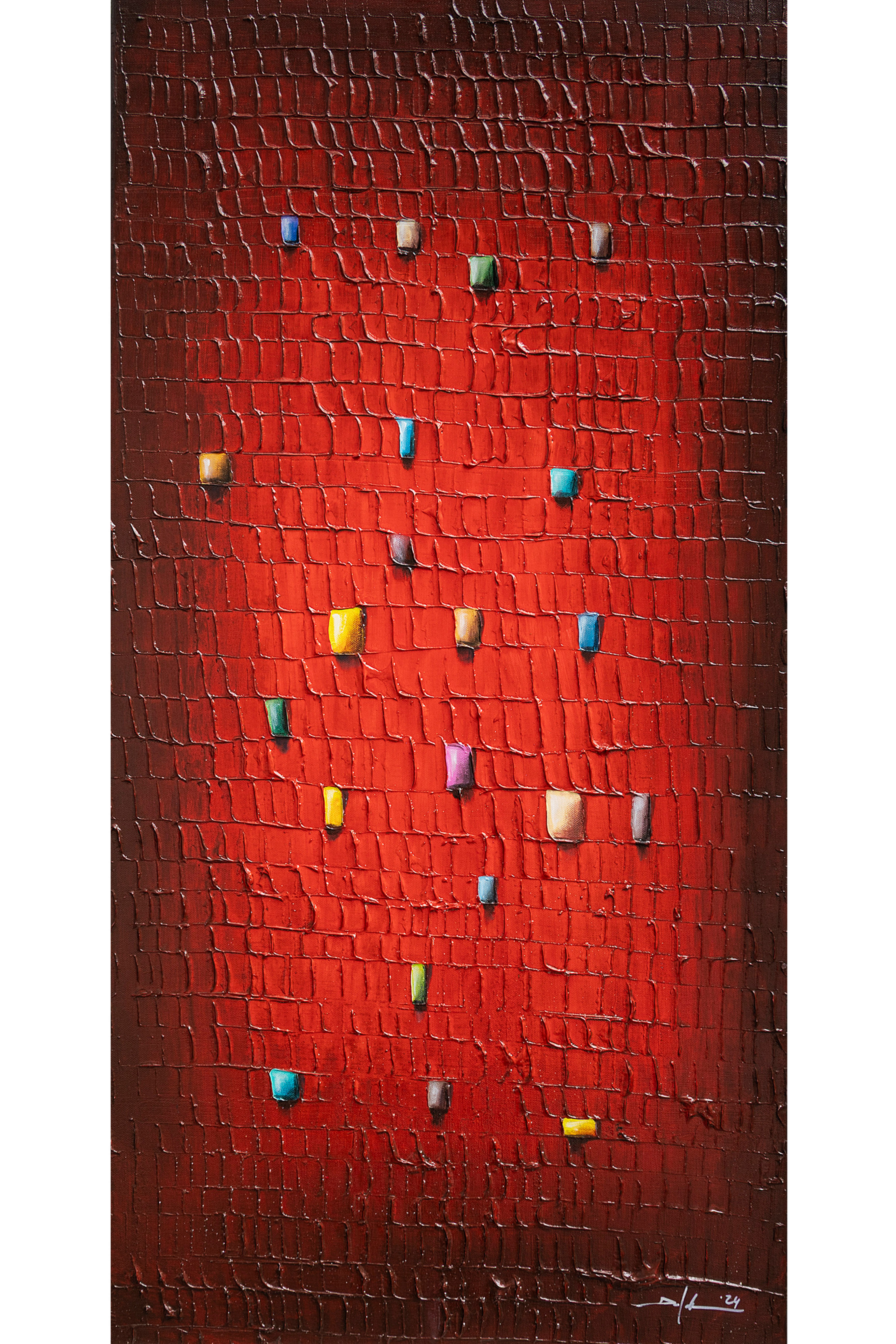 Pixels / Rot / 50 x 100 cm