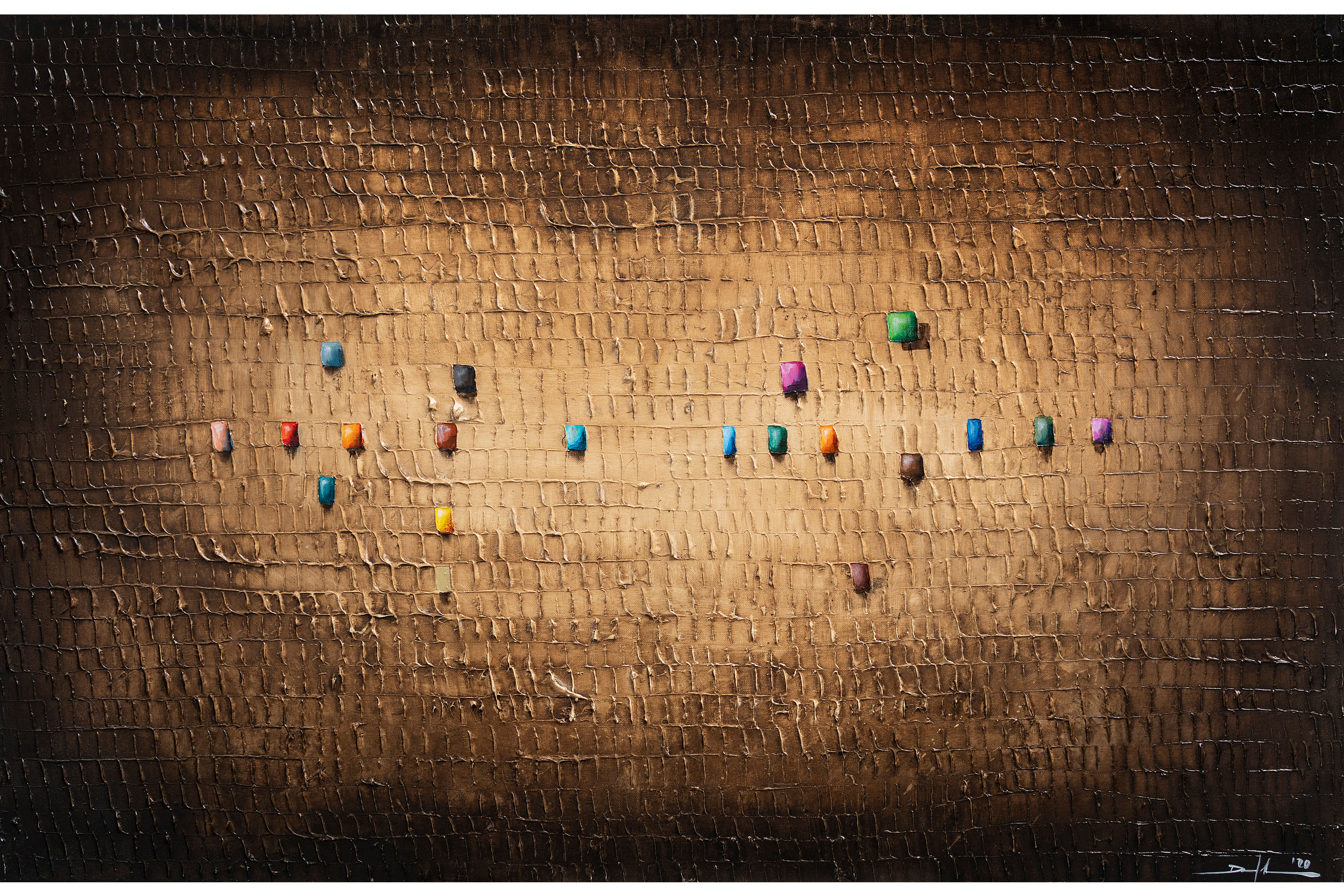 Pixels / Braun / 140 x 90 cm