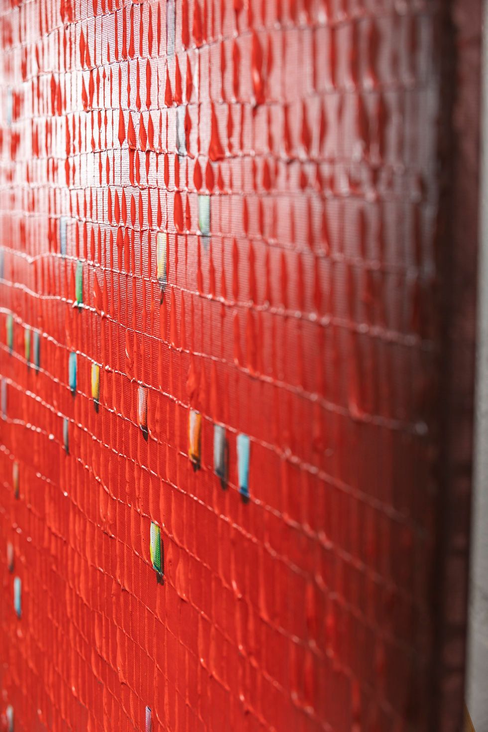 Miniaturbild: Pixels / Rot / 120 x 120 cm