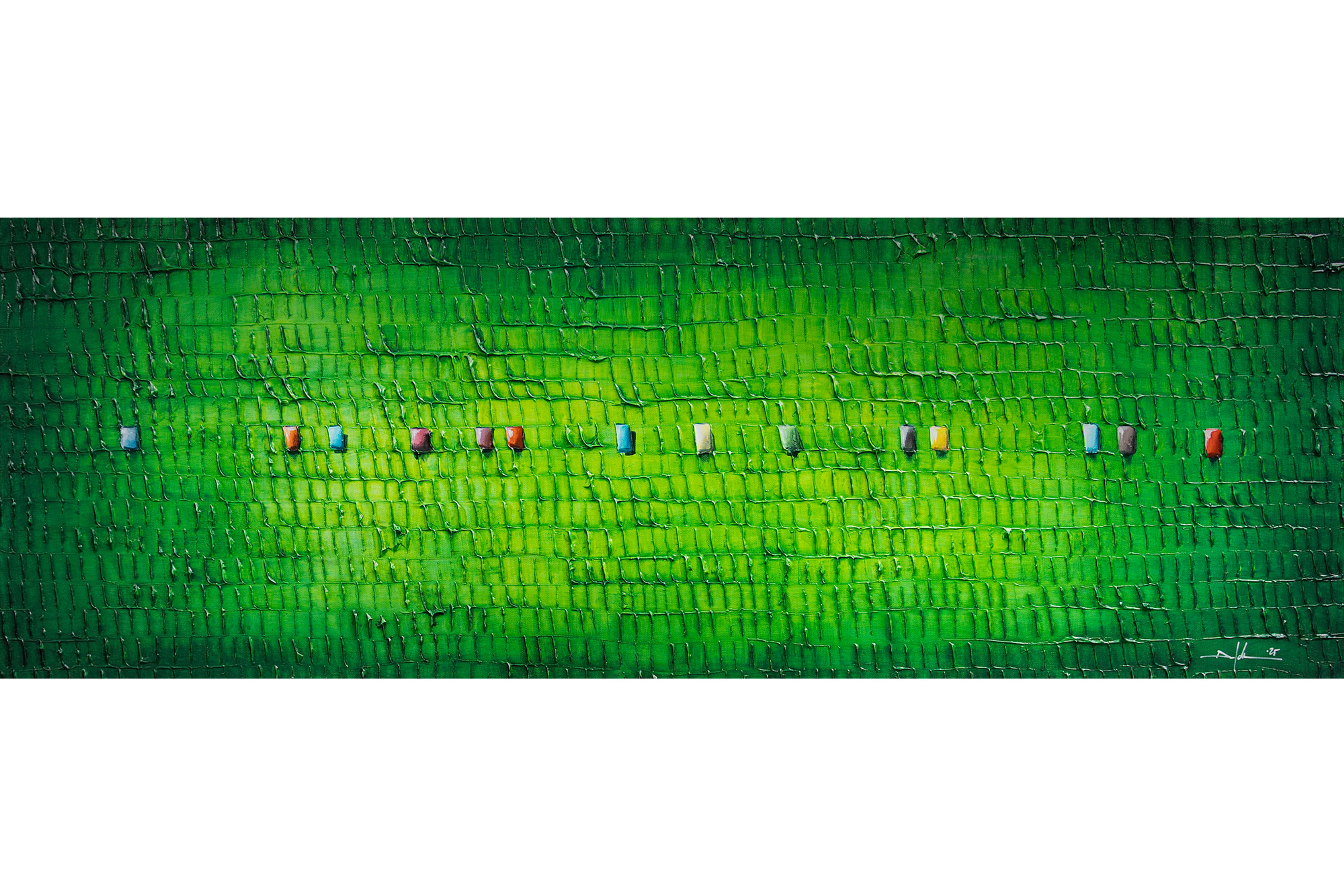 Pixels / Grün / 160 x 50 cm