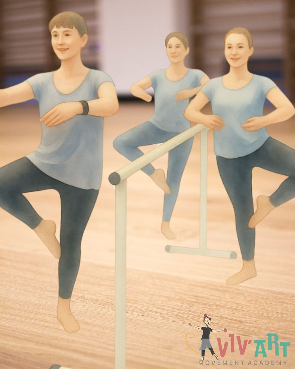 Instructor correcting adult ballet student arm placement using Cecchetti technique