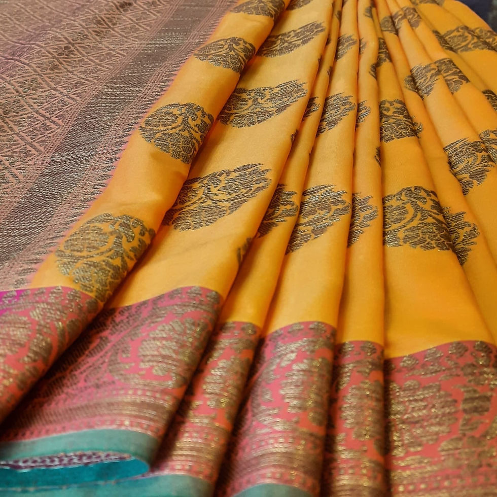 Thumbnail: Banarasi silk onion with pink & green