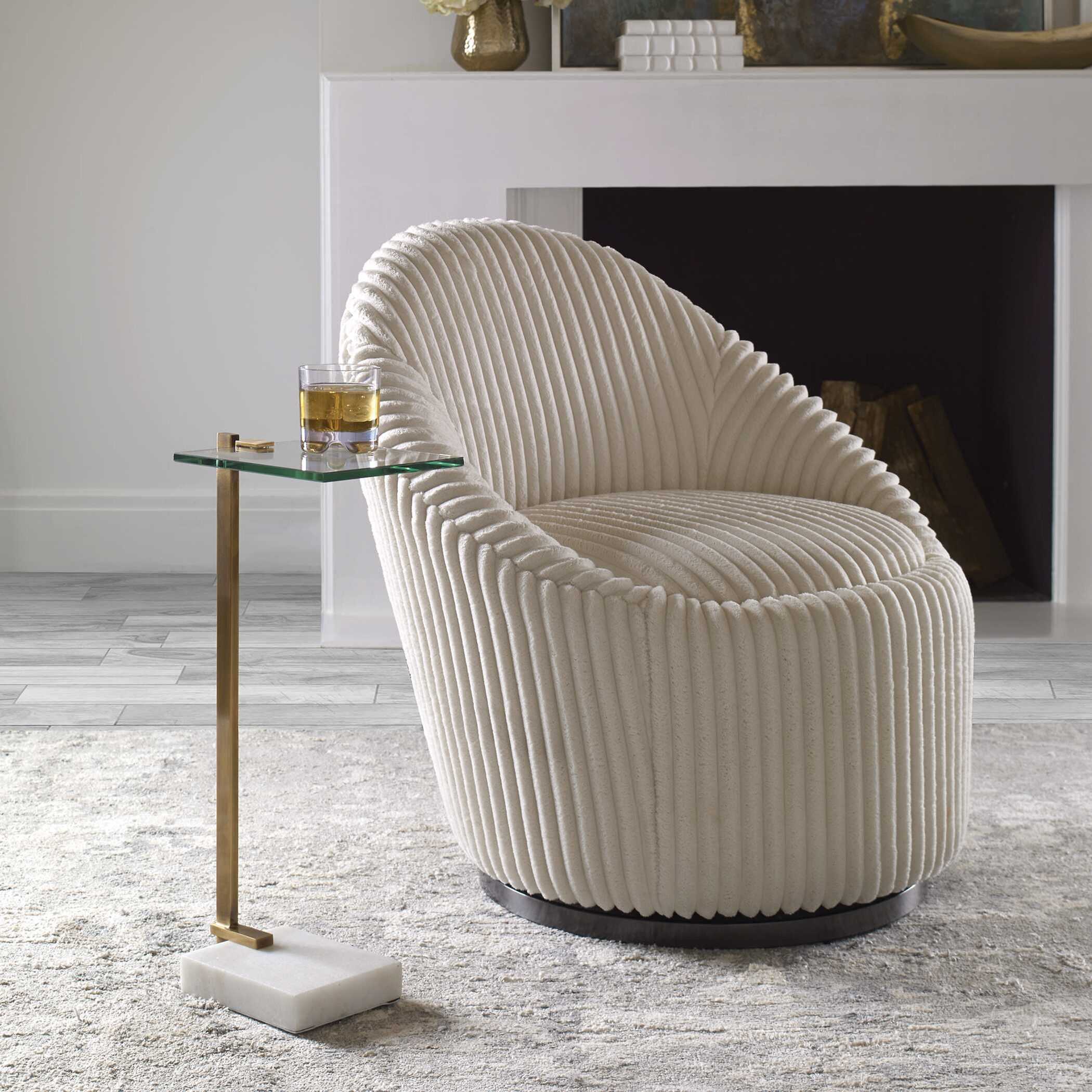 Butler Accent Table, White