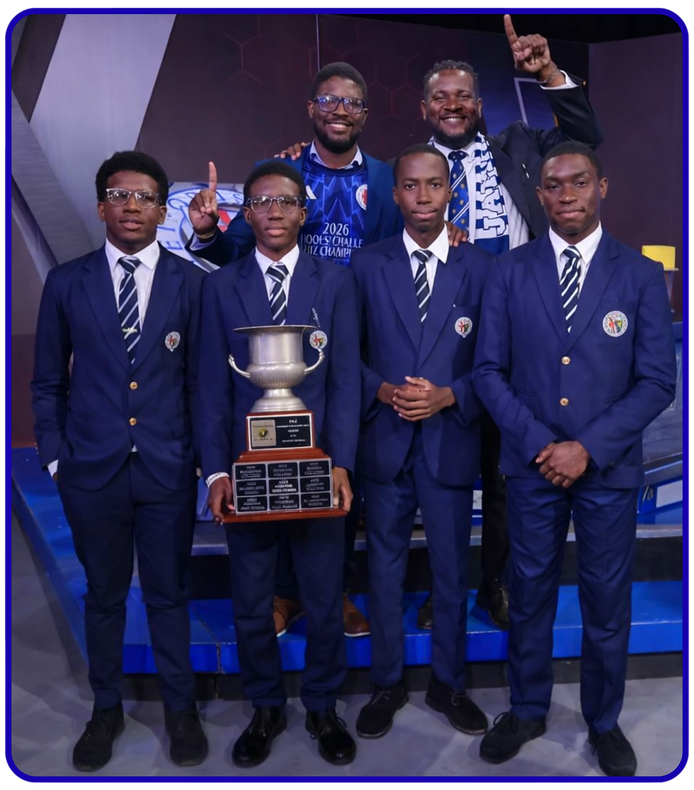 JCOBA President David Wright and Jahmar Clarke celebrating with the SCQ Team