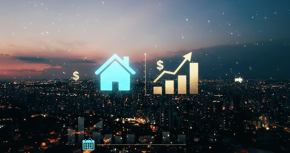 Vista aérea de Belo Horizonte ao amanhecer, com um céu rosa-alaranjado sobre os arranha-céus e as ruas ainda iluminadas, ilustrando uma notícia sobre as novas mudanças no financiamento imobiliário.