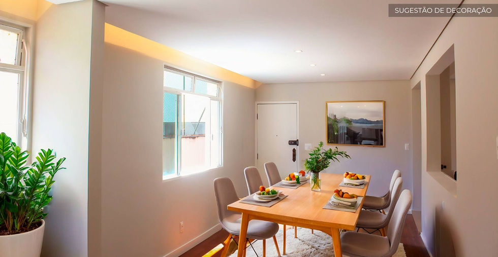 Apartamento reformado de 118 metros quadrados no Sion, com 4 quartos, suíte, cozinha americana planejada, sala ampla para dois ambientes e 2 vagas de garagem cobertas, pronto para morar em Belo Horizonte.