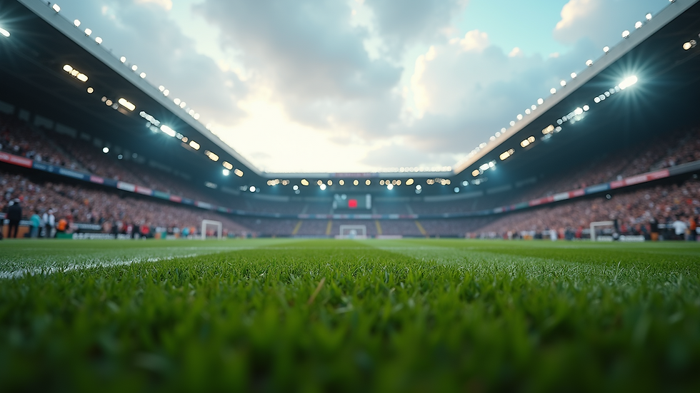Eye-level view of a football stadium filled with fans