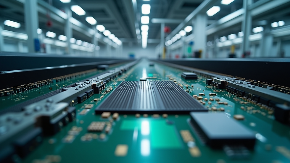 High angle view of a modern semiconductor fabrication plant