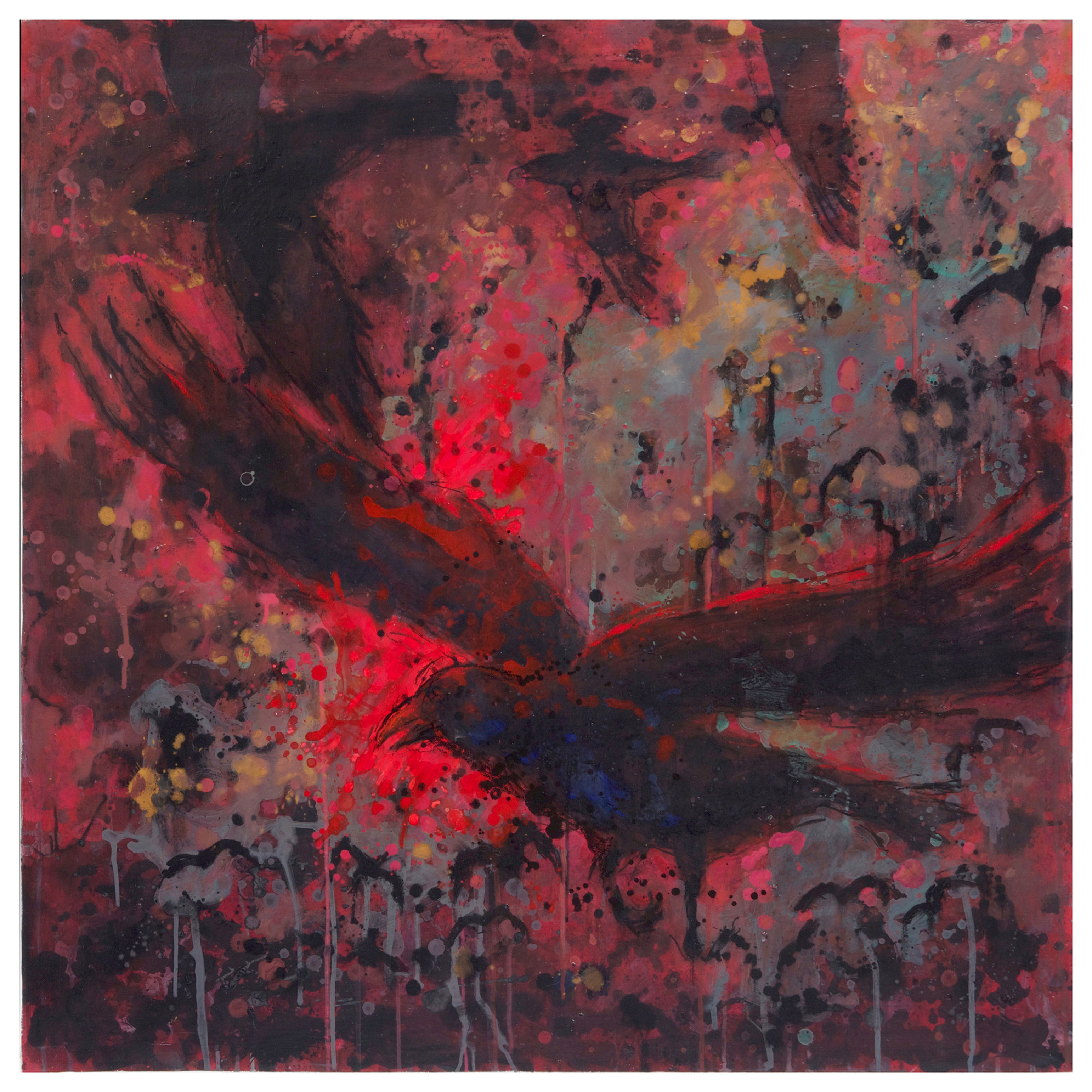 Georges JOUSSAUME " Van Gogh Corbeaux rouge” Digigraphie 30x30 cm