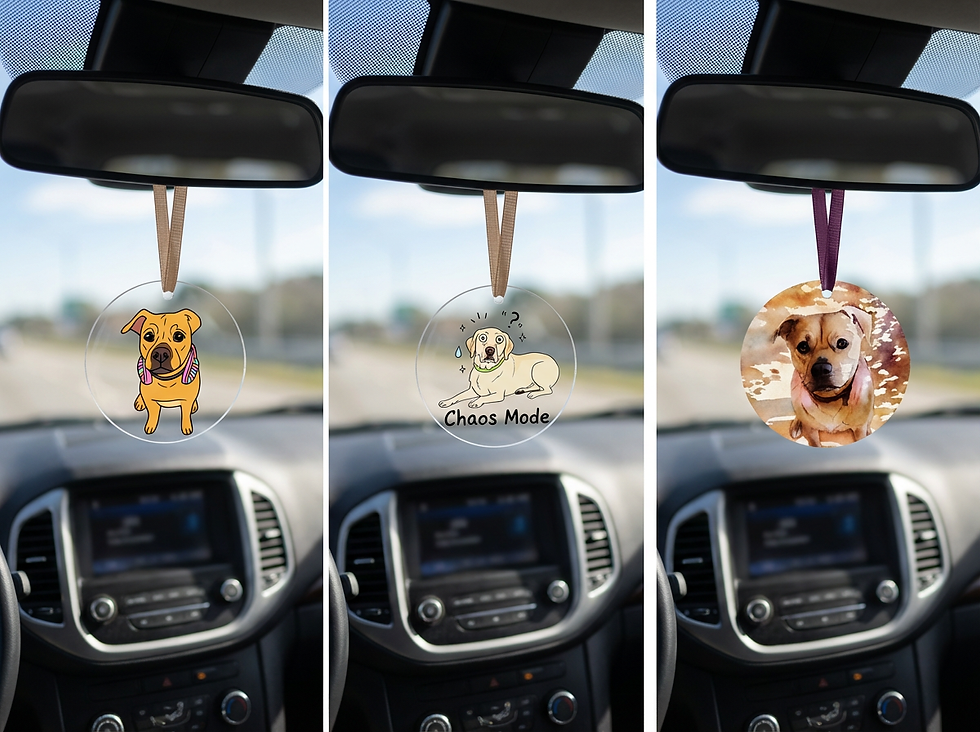 Thumbnail: Custom Photo Hangers (Rearview Mirror + Ornament)