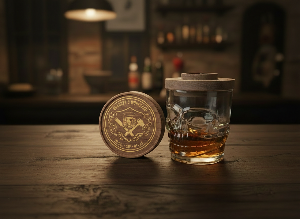 Thumbnail: Personalized 3.5" Walnut Whiskey Smoker |  UV Printed Top 