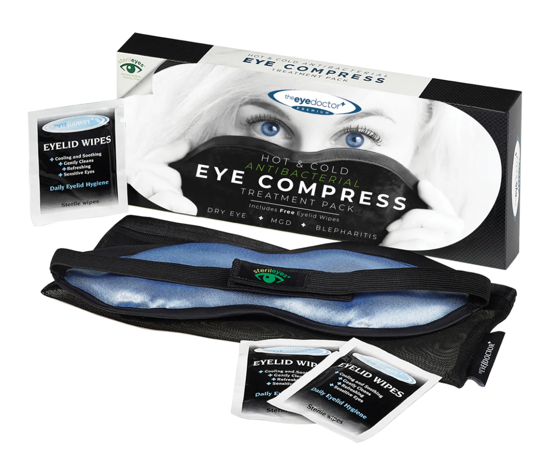 Premium Dry-Eye Relief Hot/Cold Mask with Antibacterial Eyelid Wipes
