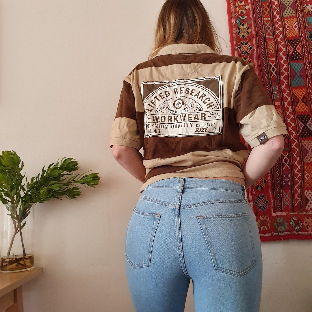 Stripy Polo // Flare Jeans