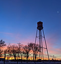 Highmore water tower at sun set