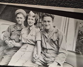 mu, dad, friend on a car.JPG