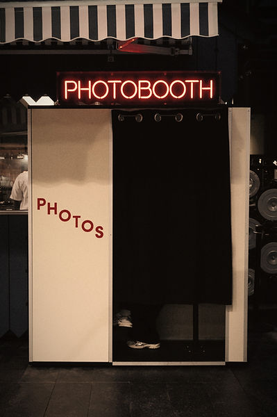 A photobooth is ready for people to take