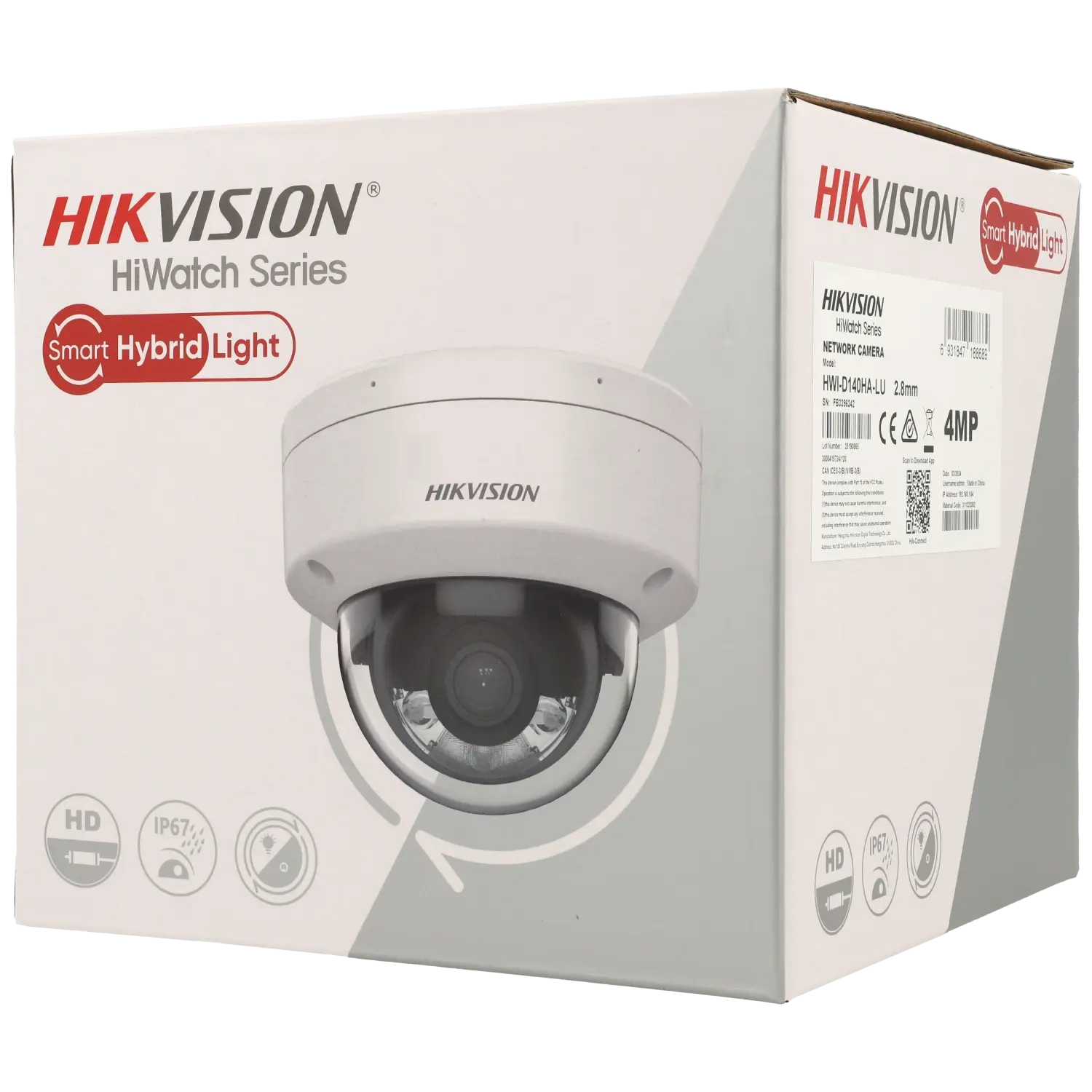 Hikvision Câmara dome ip de 4 megapixels e lente fixa