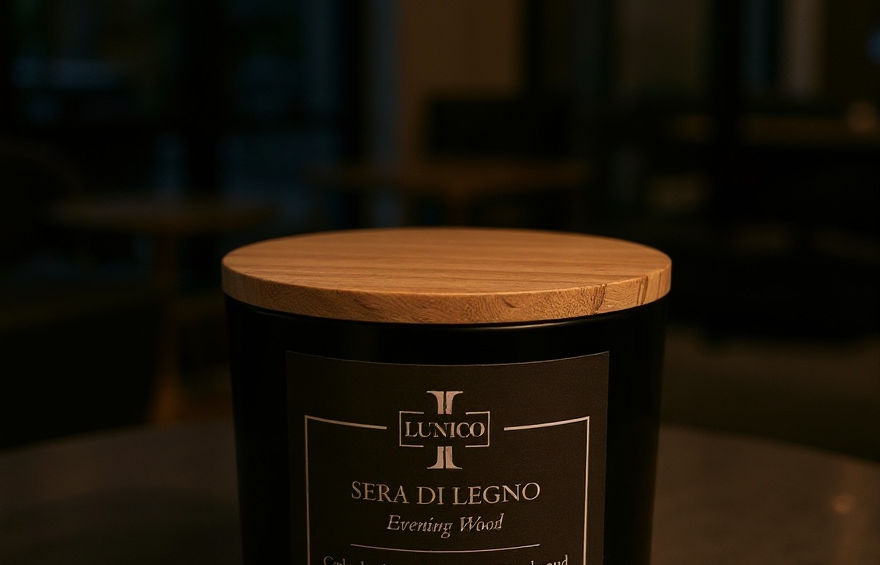 Sera de Legno luxury candle by Lunico Candles