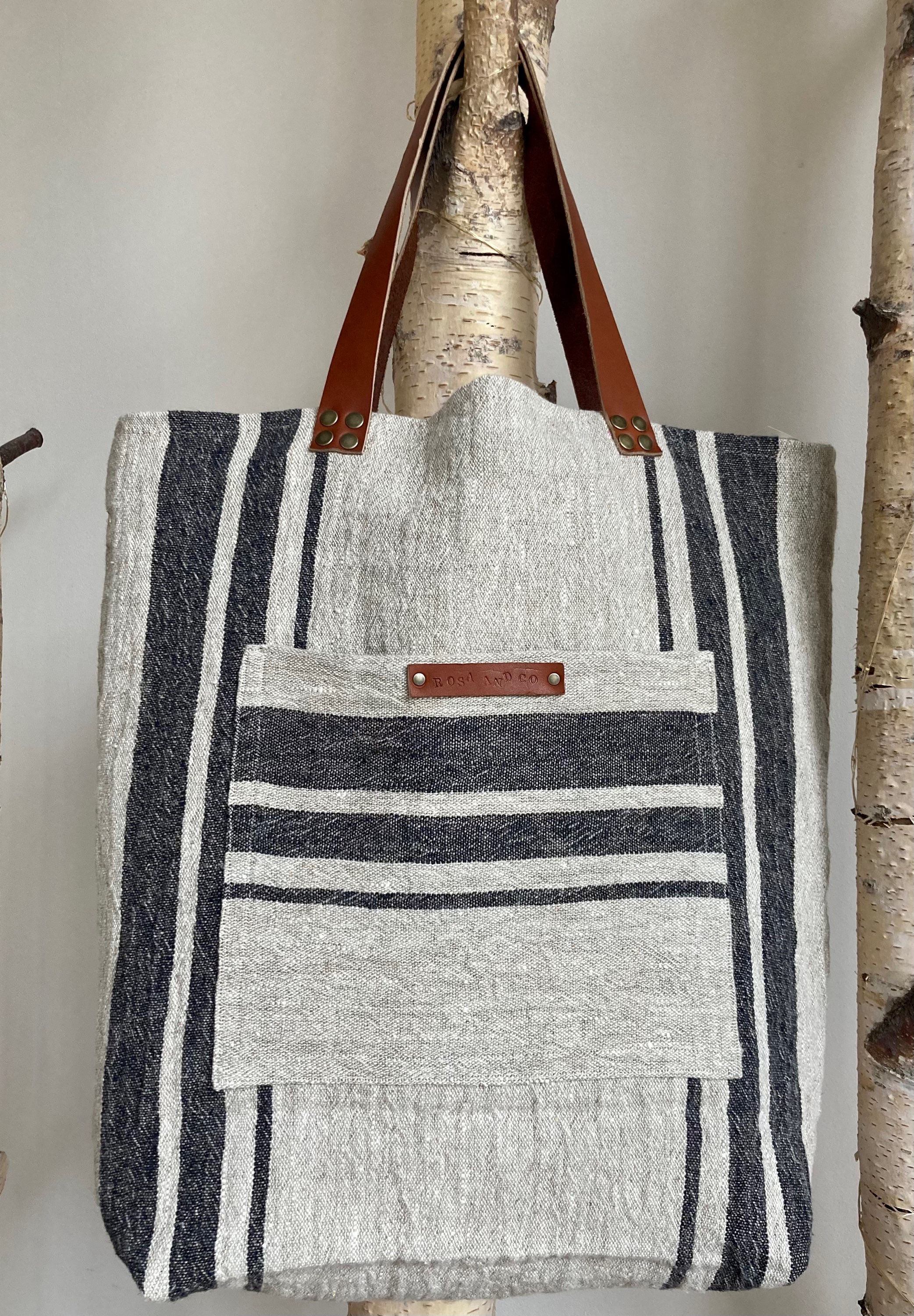 CARLA - Sac cabas - Lin épais - 35 x 40 x 14 cm