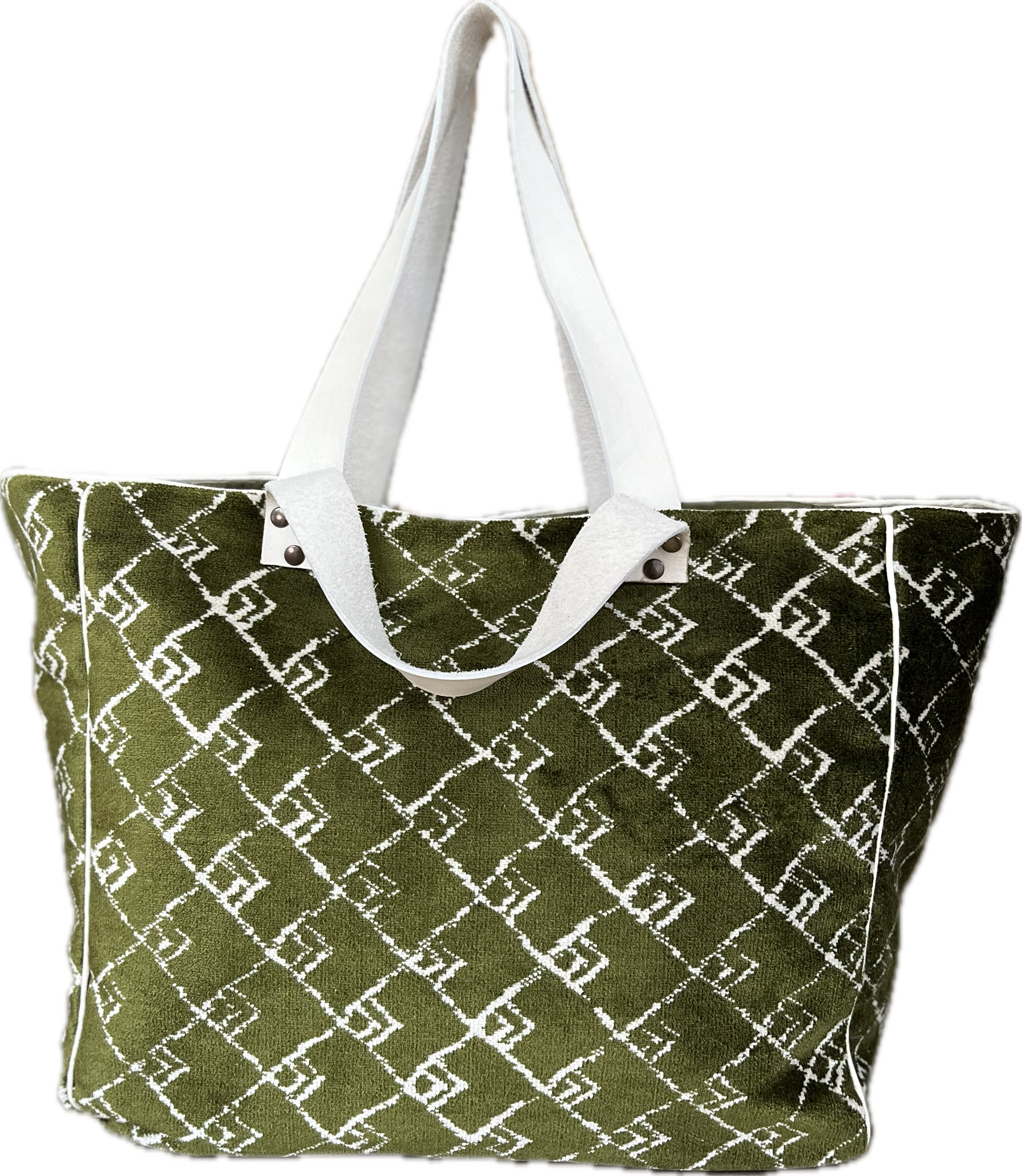 SIRA - Cabas en velours - Grand format - Double anses -