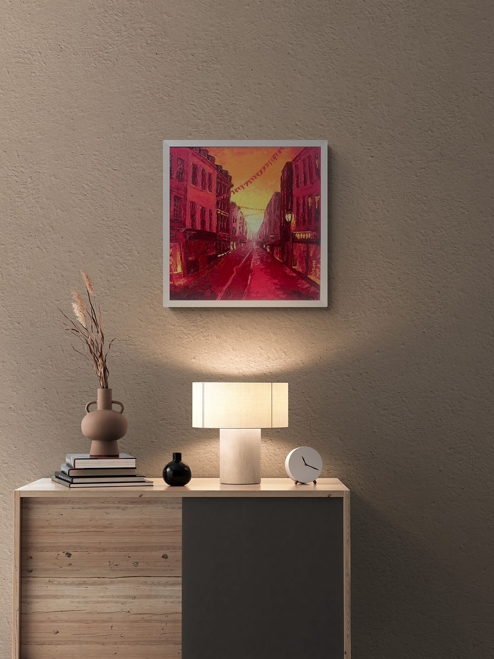 Thumbnail: St Helier Sunset, framed