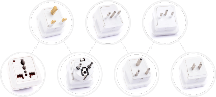 A variety of electric plug examples