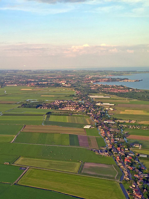 luchtfoto van Noord-Hollands polderlandschap
