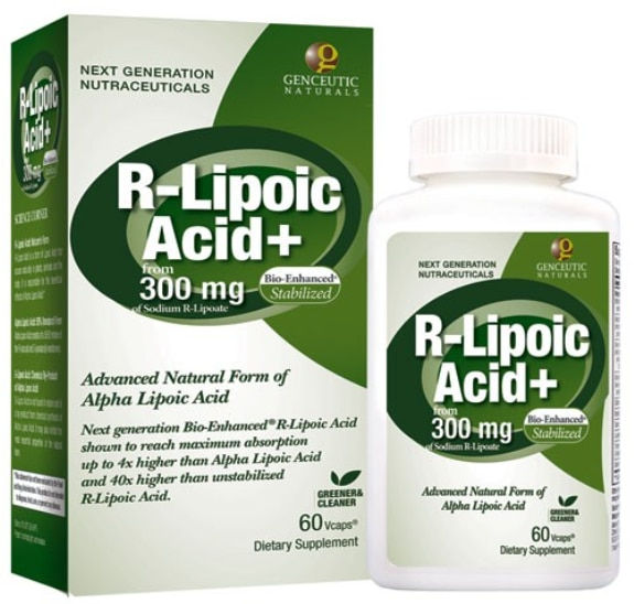 Genceutic Naturals R-Lipoic Acid 300 Mg 60 Vegetarian Capsules