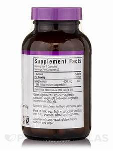 Thumbnail: Bluebonnet Nutrition Magnesium Aspartate 400 Mg 100 Vegetarian Capsules