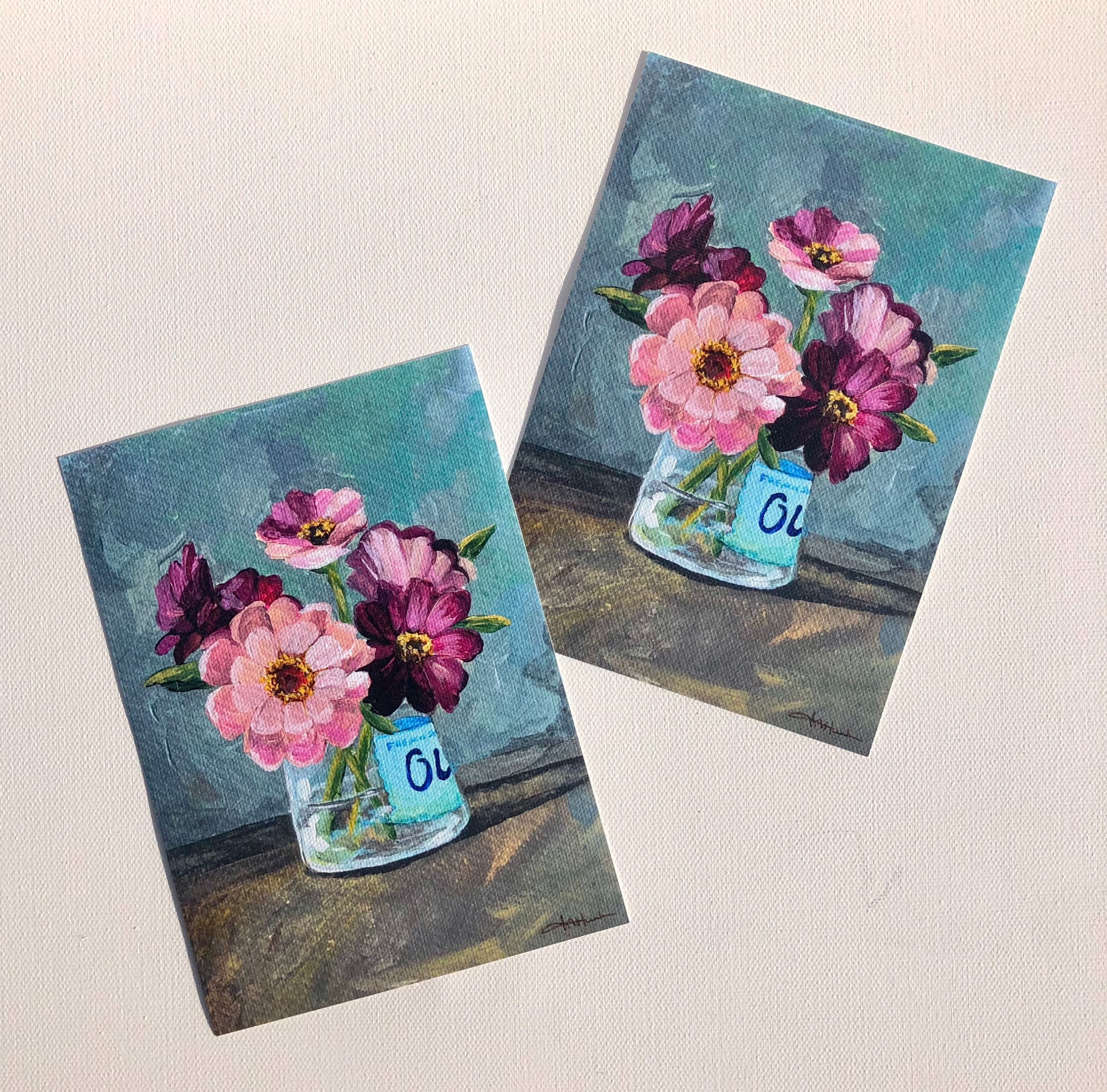 "Oui, Fleurs" Print on Satin Canvas (Unstretched)