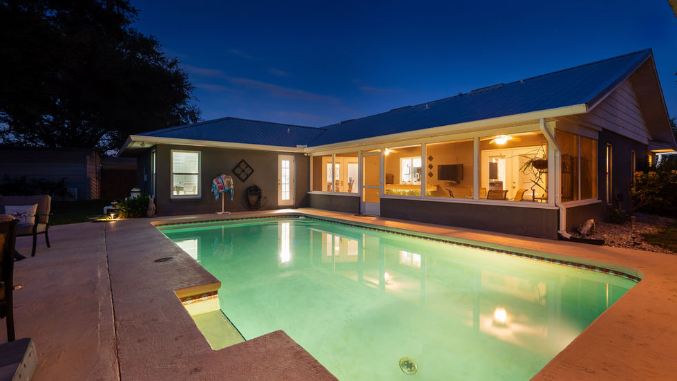 Enjoy a swim at night with a lighted pool while watching the sunset
