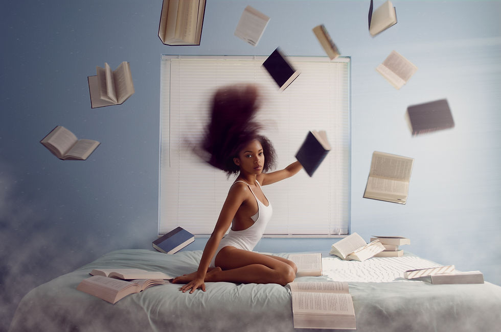Books Floating Scene