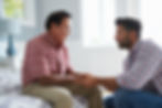 Adult son caring for father with dementia.