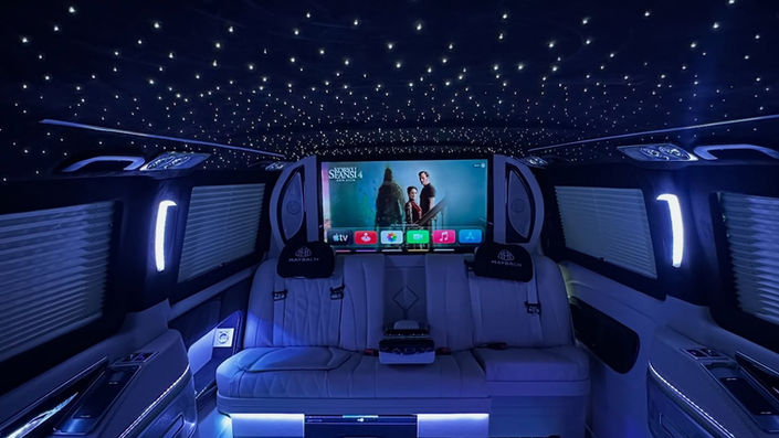 Starlight headliner in luxury chauffeur-driven Mercedes