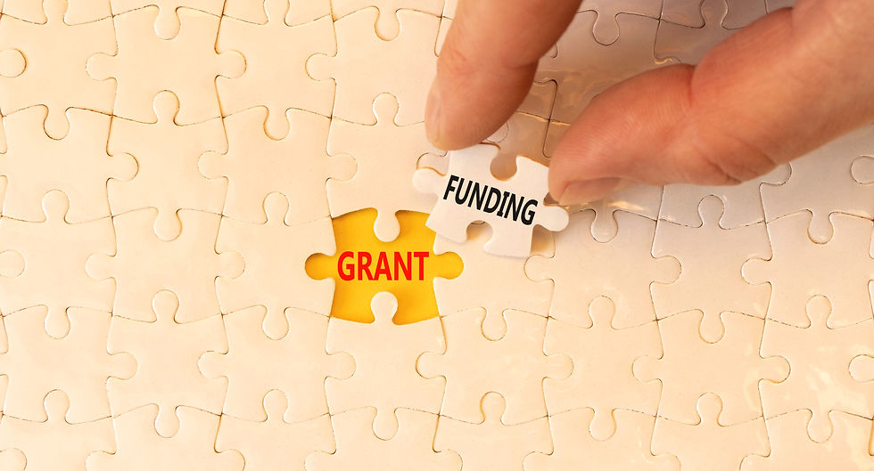 Puzzle that says grant funding