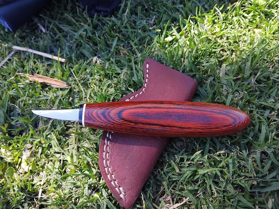 Thumbnail: Precision Chip Carving Knife 1095 High Carbon Steel Blade with Color Wood Handle