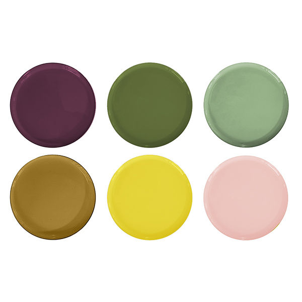 Miniature : Plateau en métal émaillé rond diamètre 35 cm - 18 couleurs