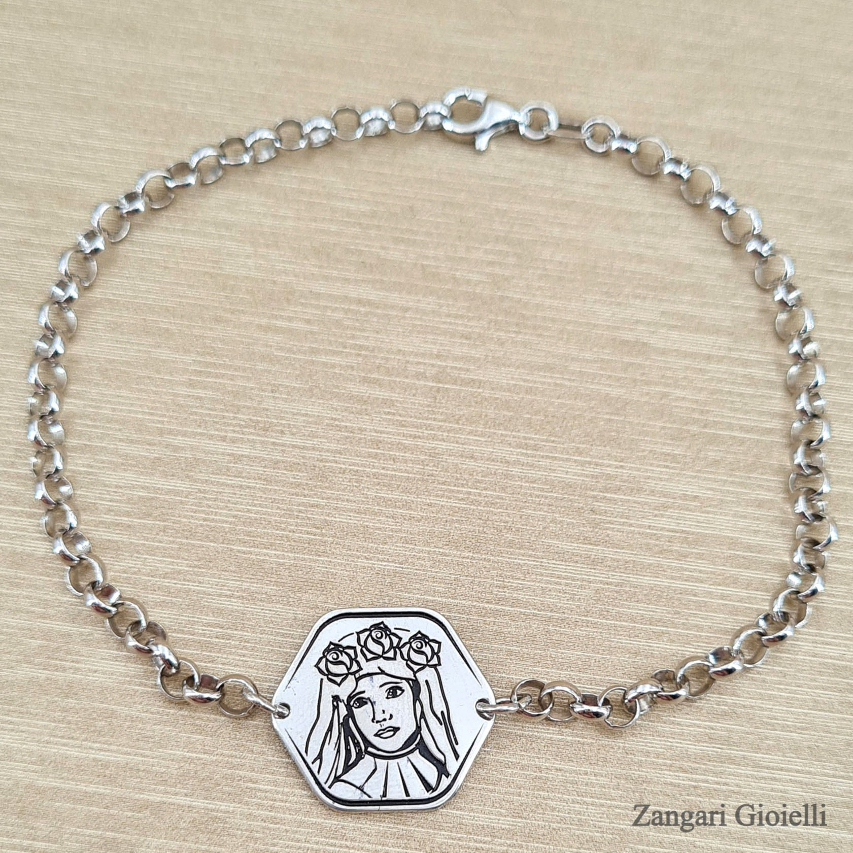 VOLTO DI ROSA Bracciale Argento Grande