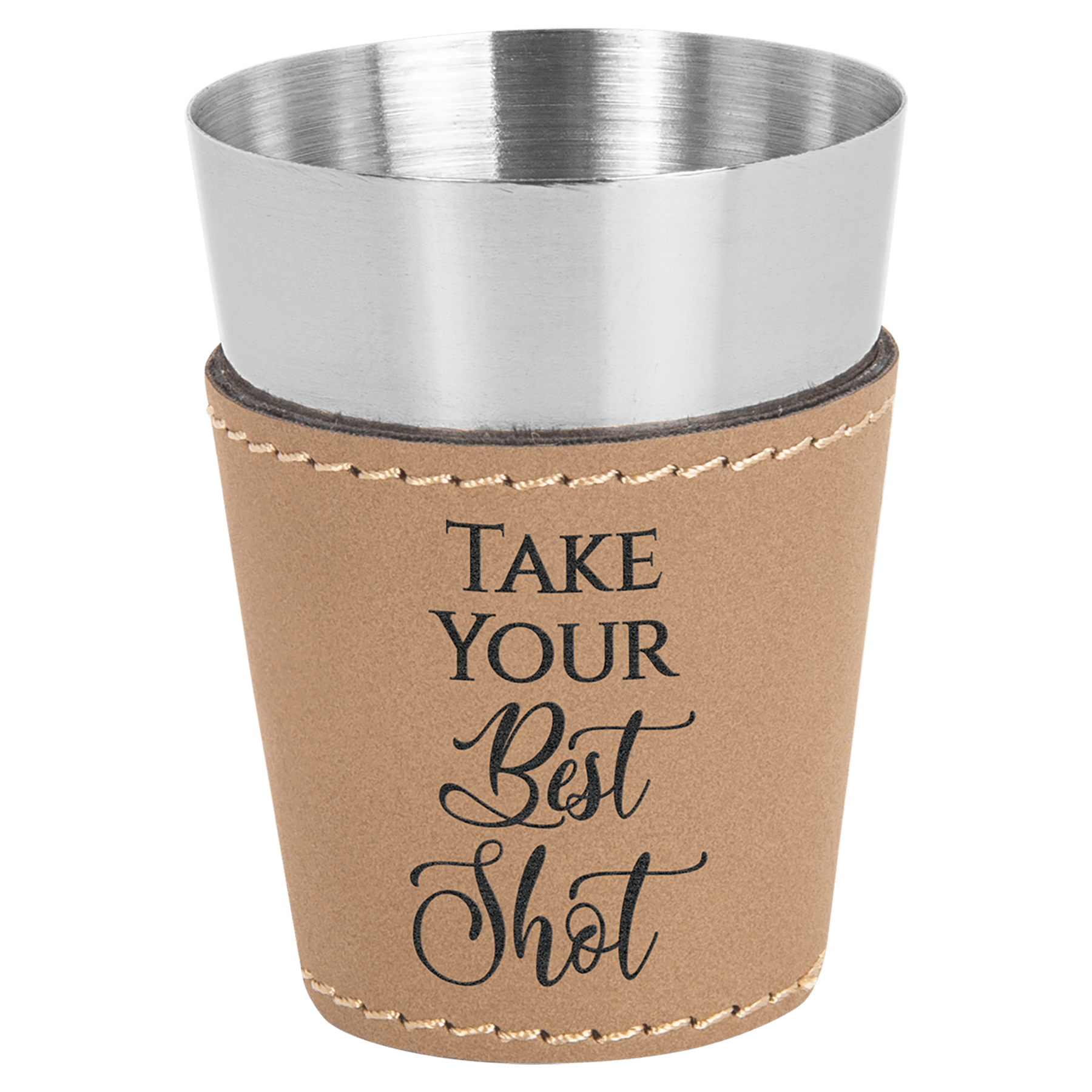 2 oz. Leatherette & Stainless Steel Shot Glass