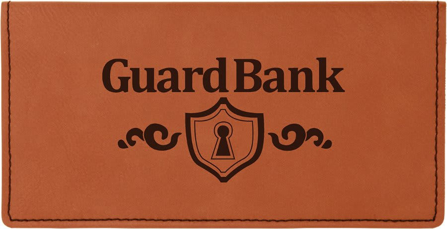 Thumbnail: Personalized Leatherette Checkbook Cover — Custom Engraved Gift