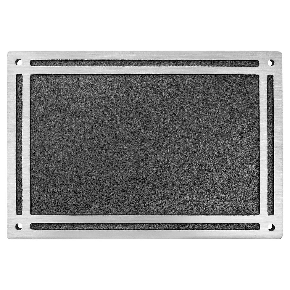 Thumbnail: Silver/Black Rectangle Cast Aluminum Sign with Mounting Screws