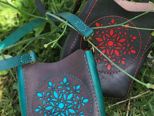 Laser Cut Handmade Leather Crossbody Bag