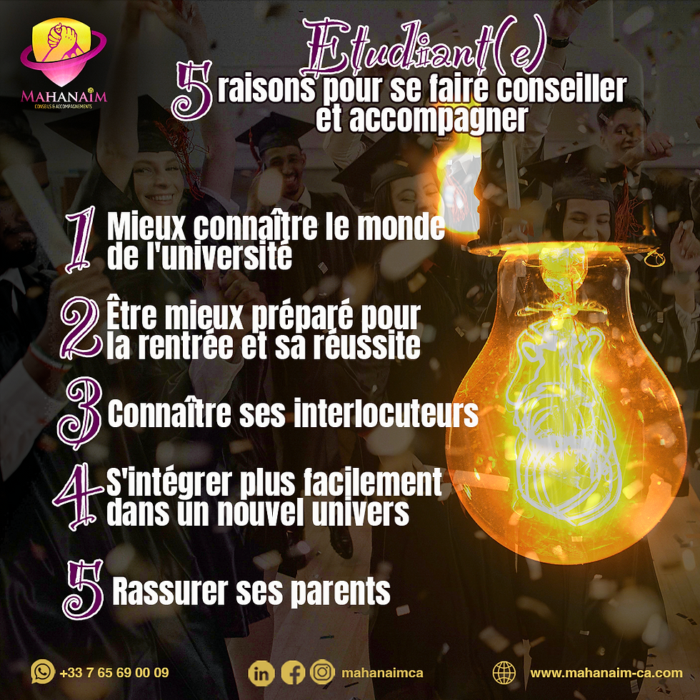 5 RAISONS pour se faire accompagner et conseiller en tant qu'étudiant(e)
