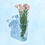 Thumbnail: Pink flowers in blue vase
