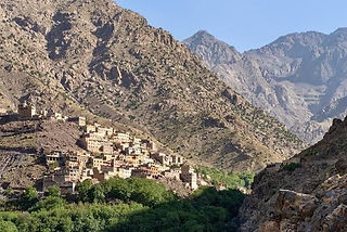 Traditional Amazigh village in the High Atlas Mountains near Toubkal