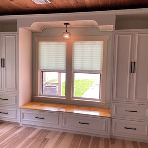 Built in window seat and storage