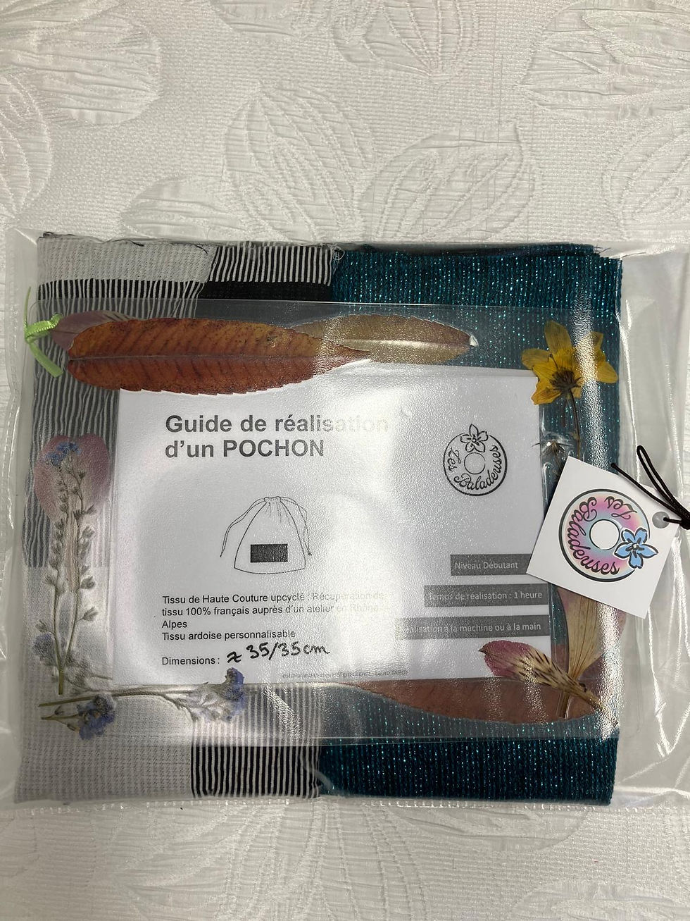 Miniature : Guide de réalisation d'un POCHON Kit DIY (Coloré - Bleu nuit) – Réalisation de 2 pochons en tissu upcyclé 