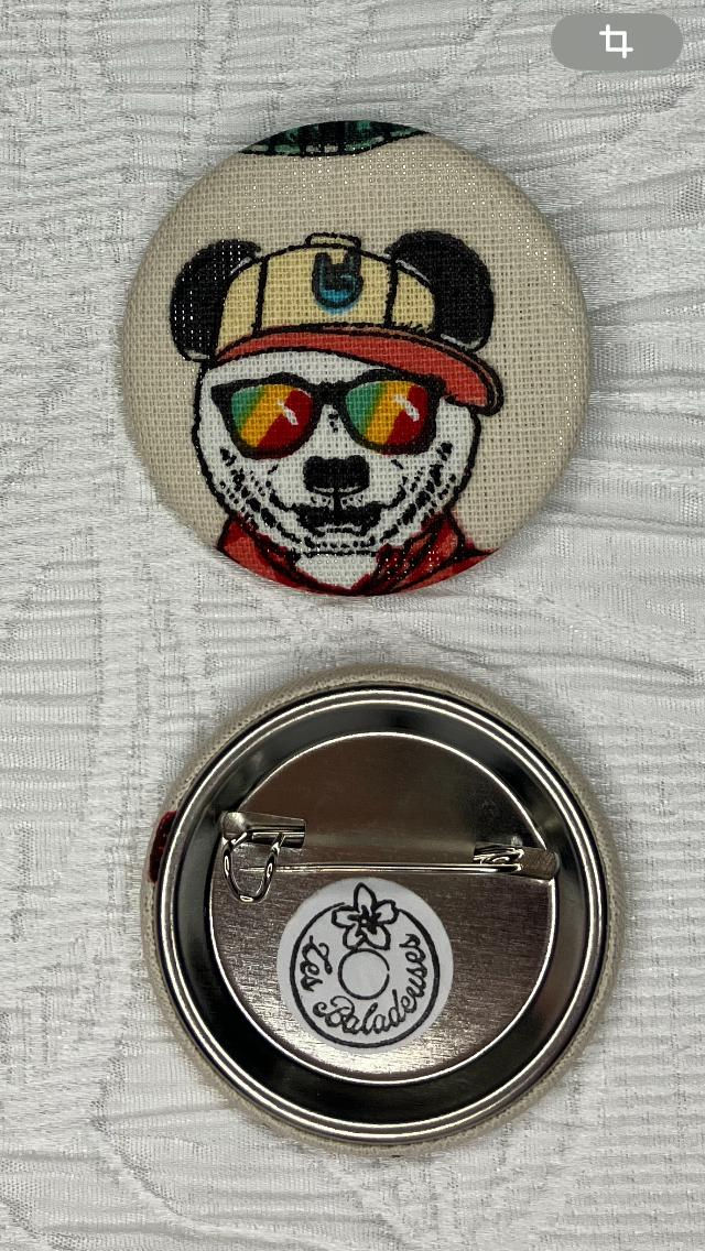 Miniature : Broche à l'unité - Panda Casquette