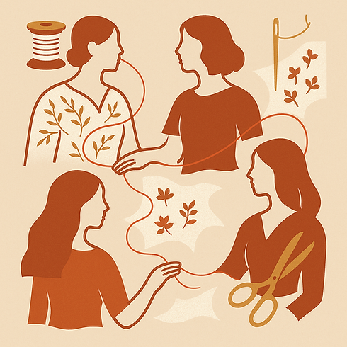 quatre femmes en dessin représentant les fondatrices des baladeuses